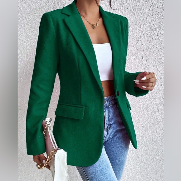 blush pink pastel Lapel Collar blazer jacket - Picture 11 of 12